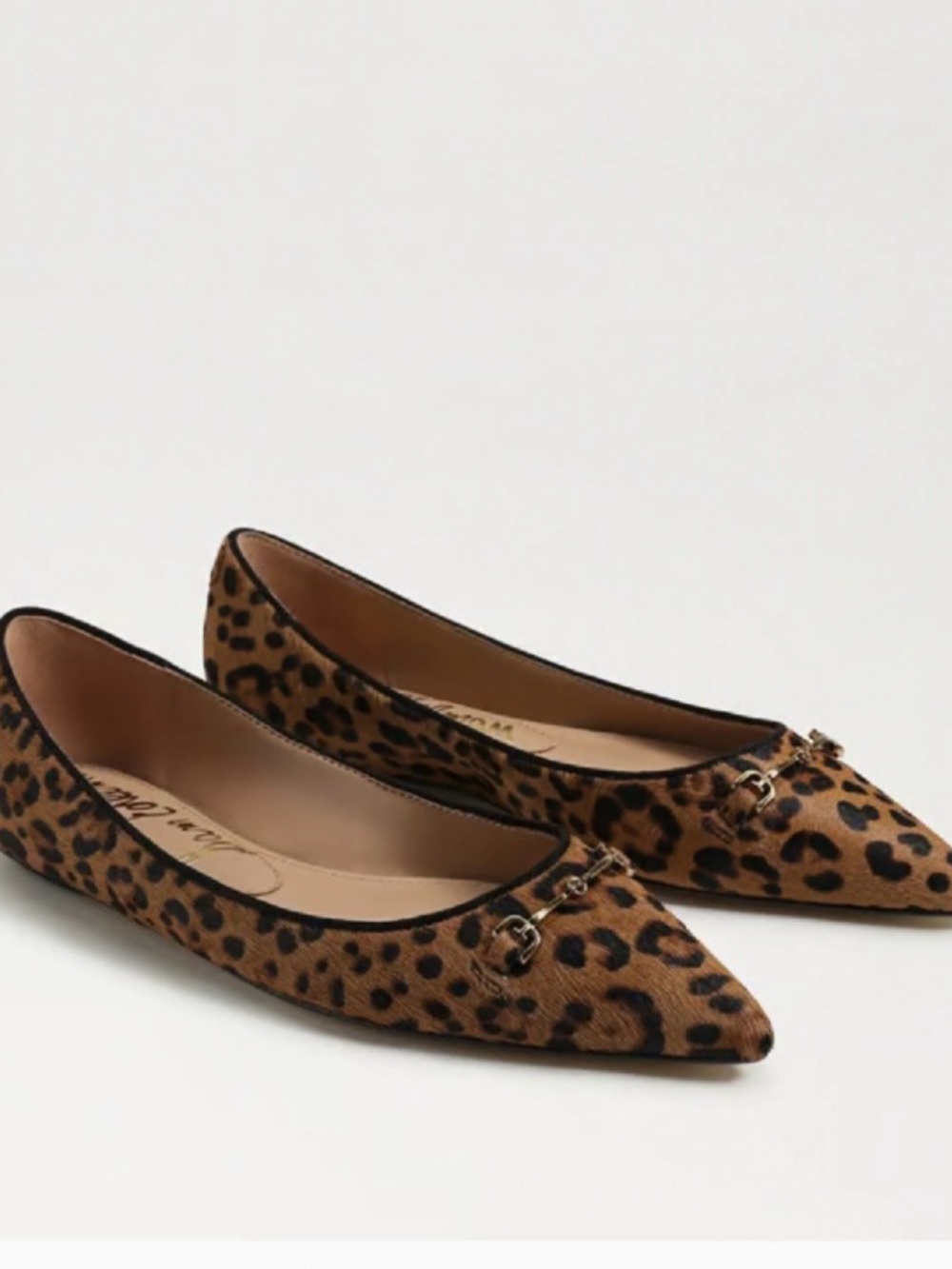 Sam Edelman Leopard-Print Pointed Toe Flats in Brown and Black